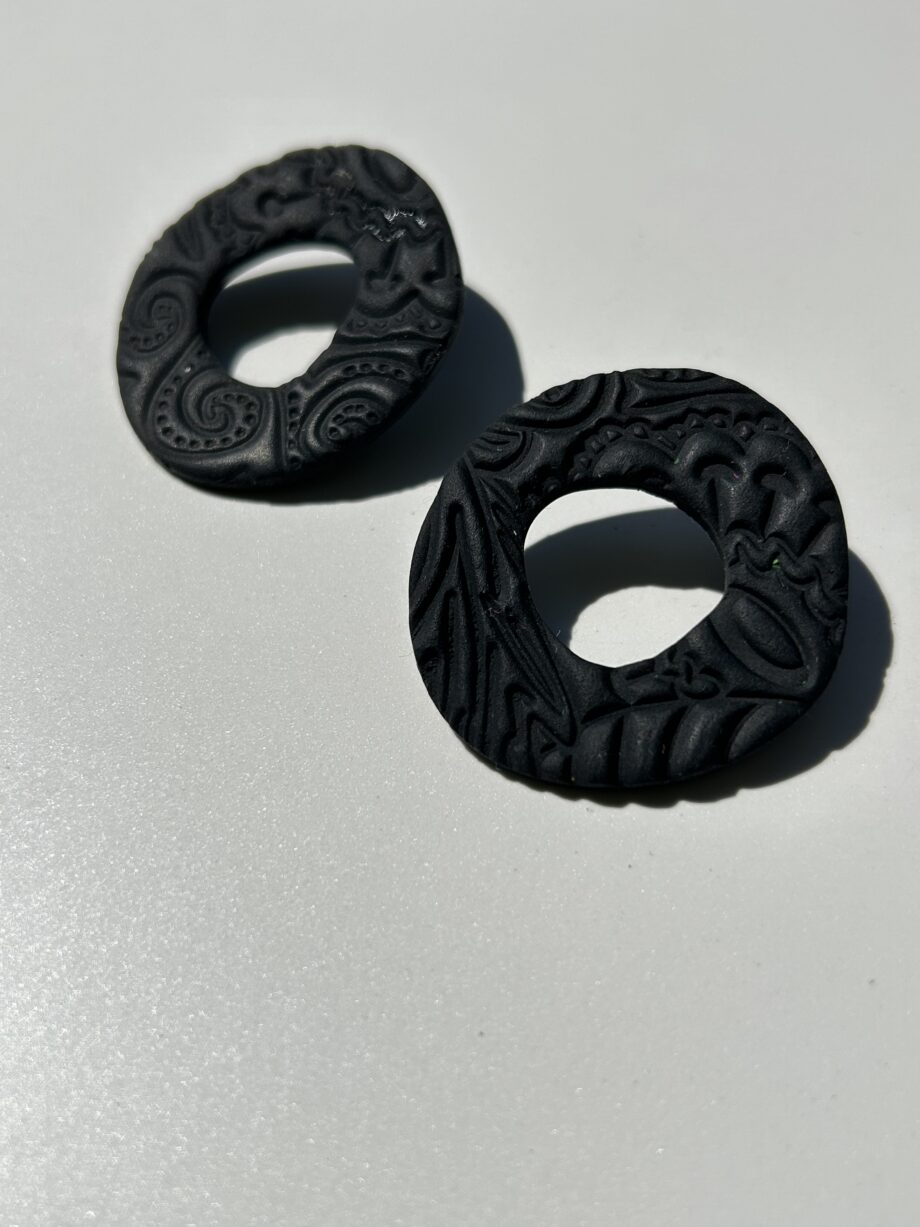 Happy Donats Black Earrings