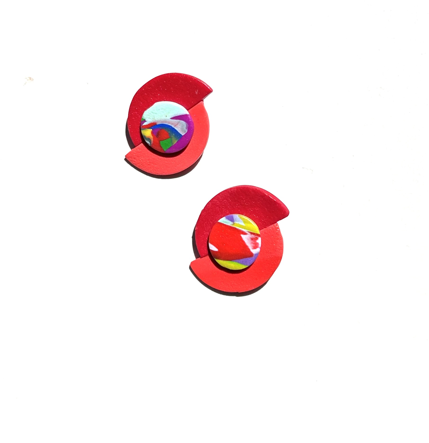 Happy Clay Balance Earrings Magenda