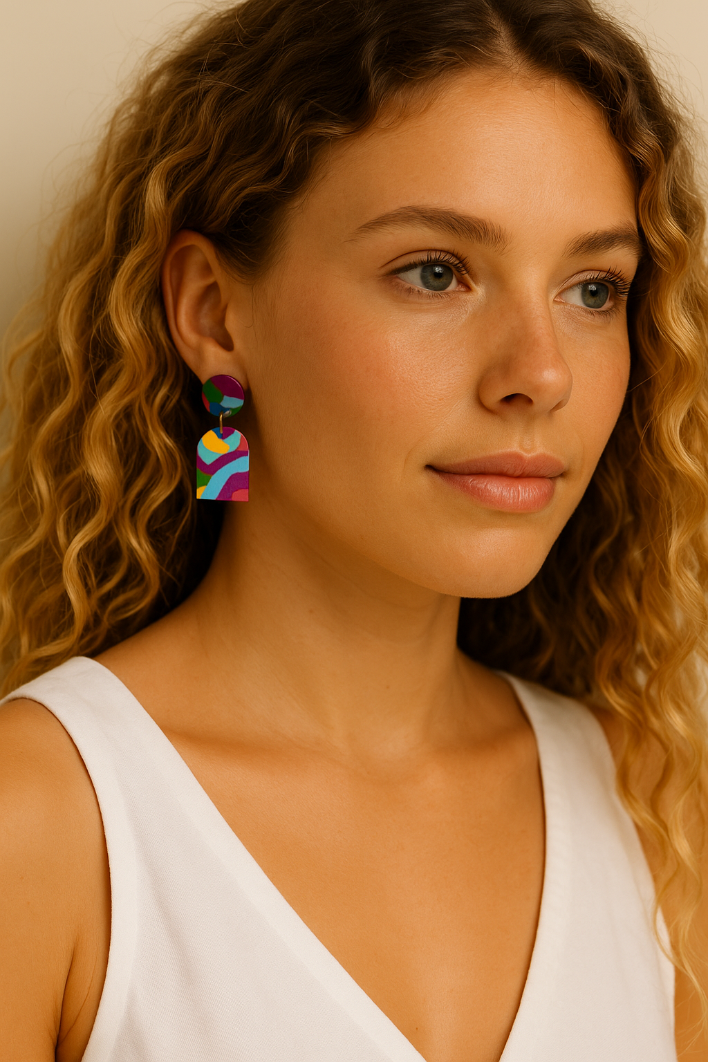 Πολύχρωμες Σκουλαρίκια απο Πηλό