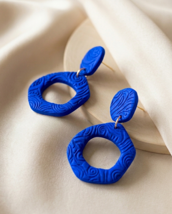 Long Hoop Clay Earrings