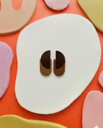 Σκουλαρίκια Διπλό ημικύκλιο Σοκολατί