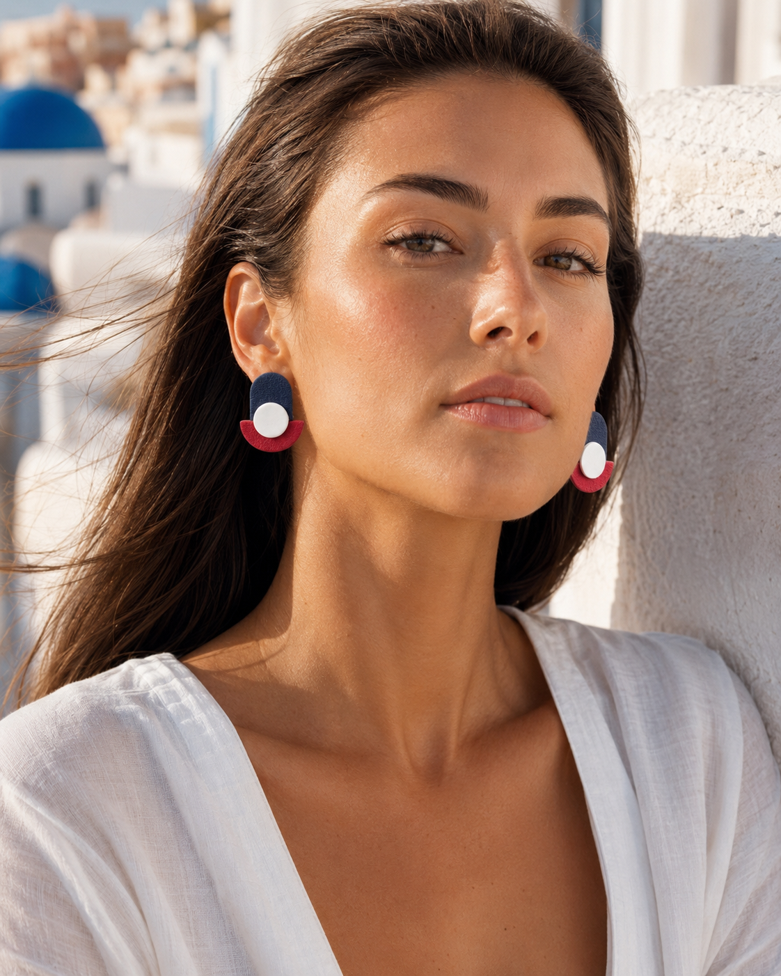 Navy Pop Earrings