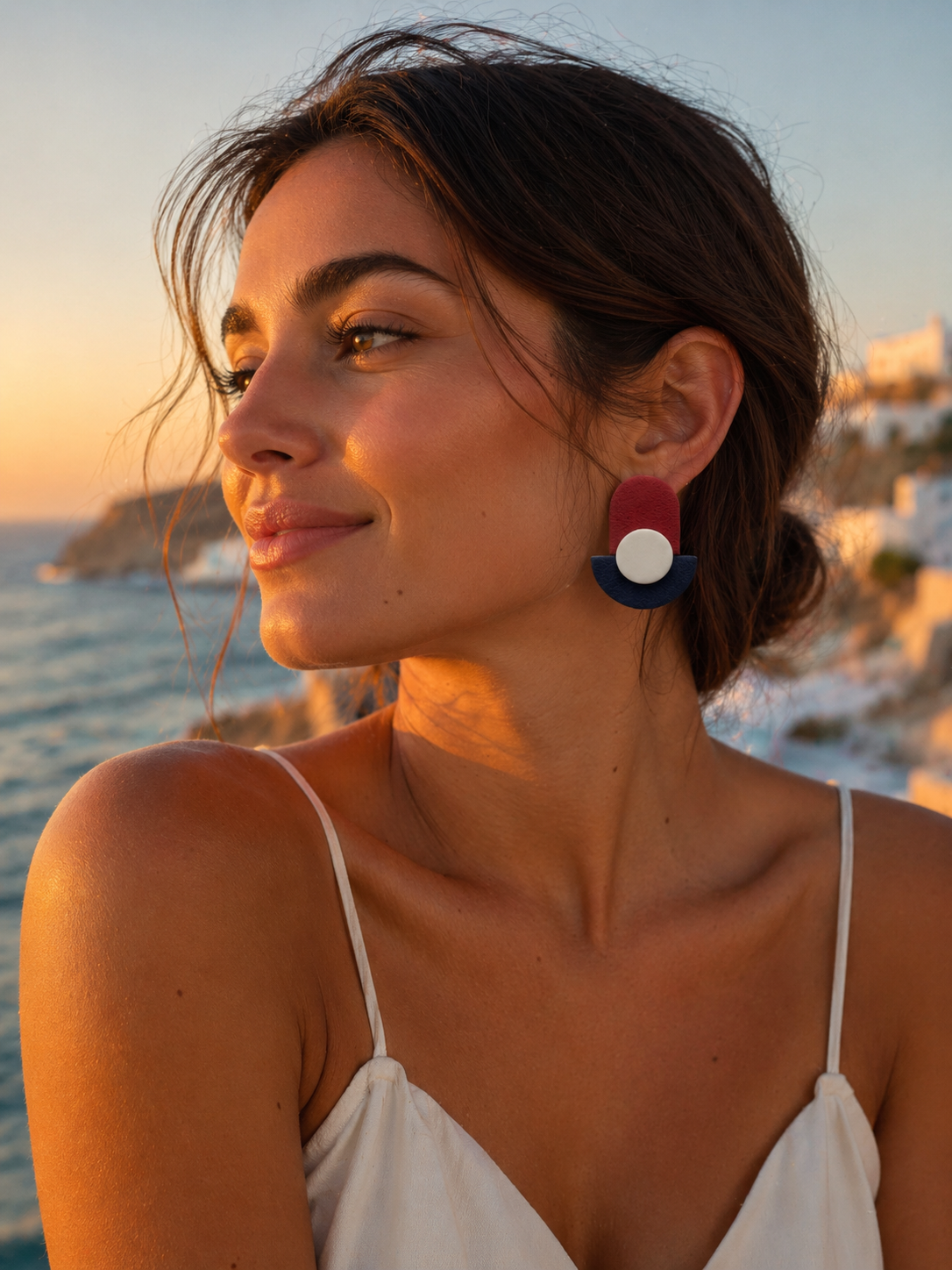 Navy Pop Earrings