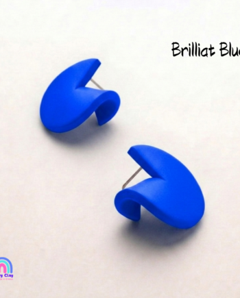 Pac Man Clay Earrings Br. Blue