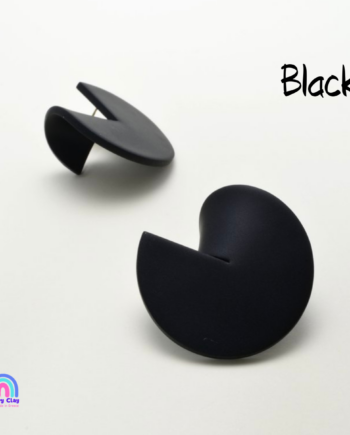 Pac Man Clay Earrings Black