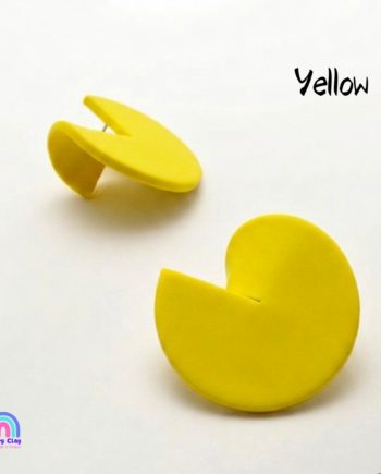 Pac Man Clay Earrings Yellow