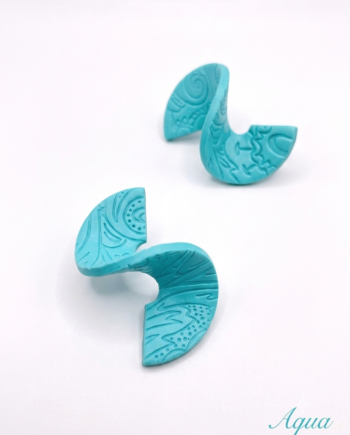HappyClay Ribbons Earrings Aqua